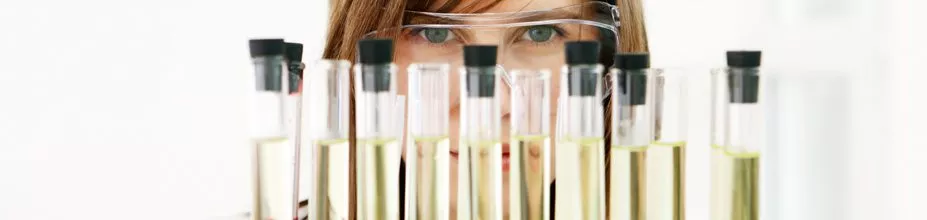Female scientist working in a life sciences laboratory